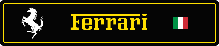 Cache plaque Ferrari Signature Noire et Jaune