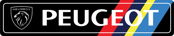Cache plaque Peugeot Nouveau Logo Bandes Colorees
