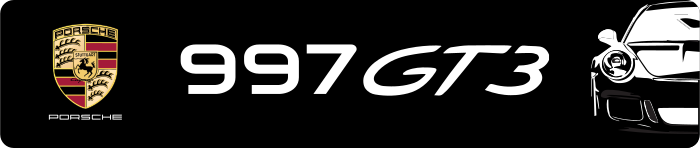 Cache plaque Porsche 997 GT3 Silhouette