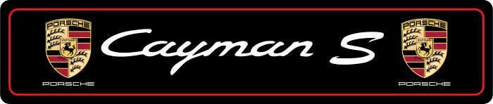 Cache plaque Porsche Cayman S Contour Rouge