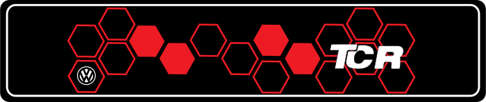 Cache plaque Volkswagen TCR Hexagones Rouges